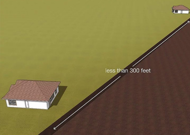 Проложите кабель не более чем на 300 футов (91 м) под землей.