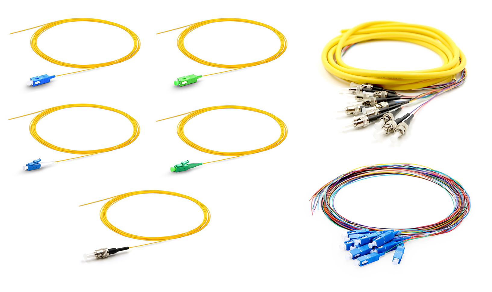 1. Различные типы волоконно-оптических косичек